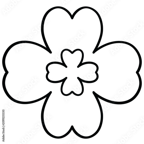 Foto Cute cloverleaf line art illustration