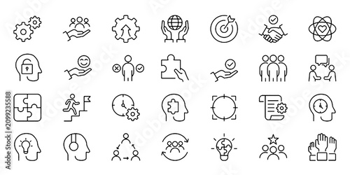 Vászonkép Soft Skills icon set
