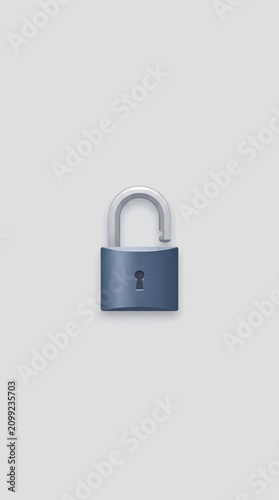 Metal Lock with Open Shackle.