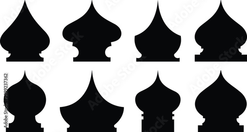 Valokuva A collection of traditional Russian Orthodox church domes and ornate cupolas in