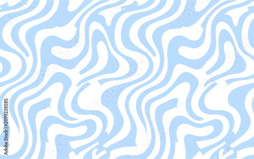 Konstfotografi Light blue and white abstract wavy pattern design element with smooth flowing li