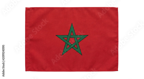 Cuadro en lienzo National flag of Morocco waving with fabric texture