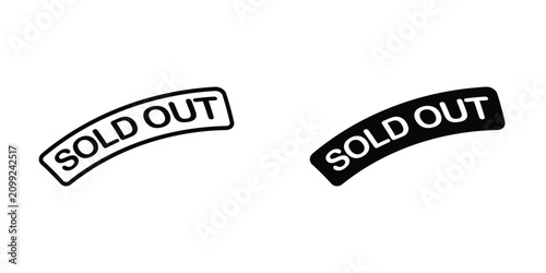 Sold Out label icon design template