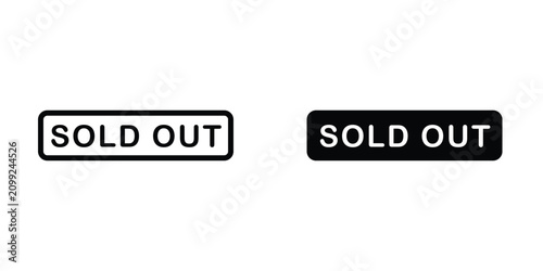 Sold Out label icon design template