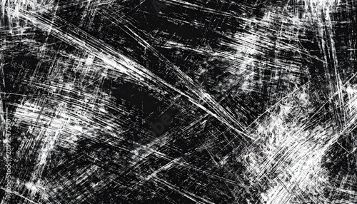 Abstract grunge texture background with scratched surface effects. High-contrast monochrome design for modern creative projects.