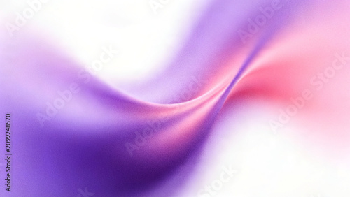 Quadro su tela Abstract grainy background with blurred aura gradient floating fluid waves in vibrant purple lavender and soft pink over minimal bright white backdrop