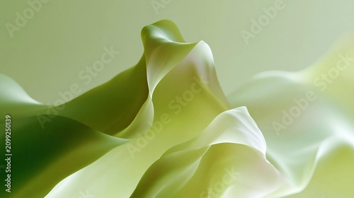 Abstract digital art piece with a light green background. the background is a gradient of light green and white, with the green on the left side and the white on the right side.