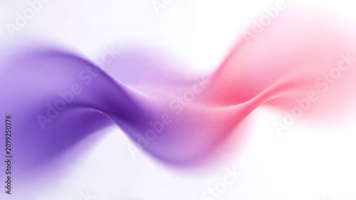 Abstract grainy background with blurred aura gradient floating fluid waves in vibrant purple lavender and soft pink over minimal bright white backdrop.