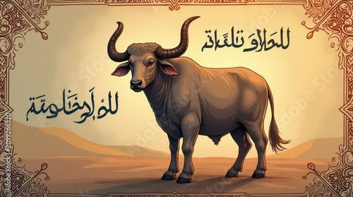 Illustration of the Zodiac symbol of Taurus Yemen