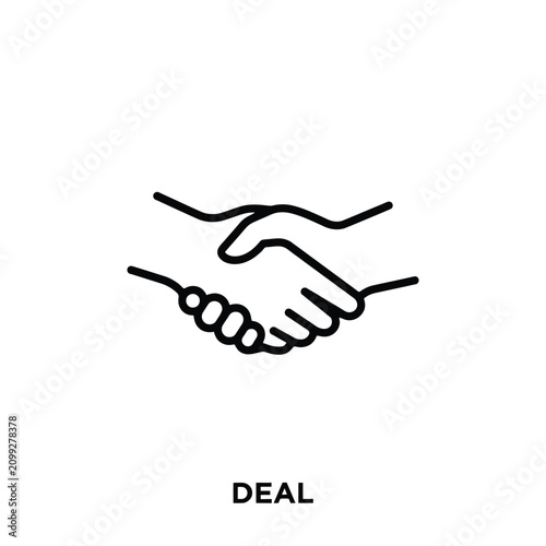 Принти на полотні Line art depiction of a handshake with interlocking fingers set against a plain