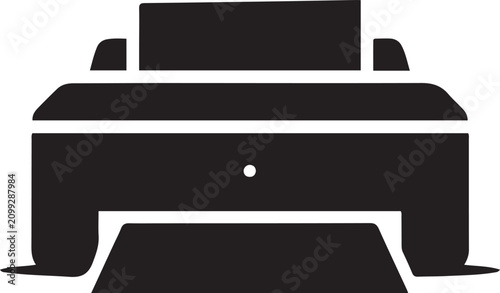 Canvastavla printer silhouette vector icon design with white Background