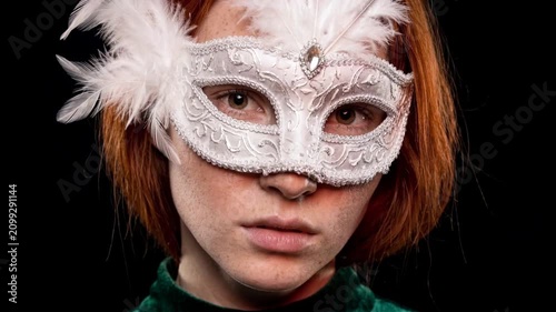 woman in carnival mask