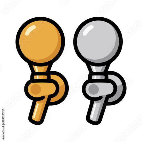 Hand drawn beer pump design vector isolated illustration