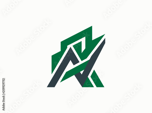 Modern Abstract Geometric Letter A Logo Design