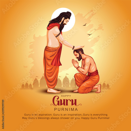 new Happy guru Purnima guru writing letter. god abstract Vector Illustration design.