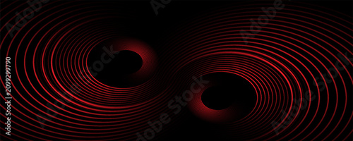 Red wifi signal circle effect. Pain wave target to aim. Neon light pulse waveform sign for hunting and shoot. Concentric radial doppler ripple for game. Thermal glow sonar focus hud technology.