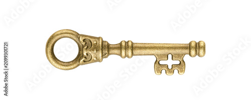 Foto High quality product shot of a shiny metal key object