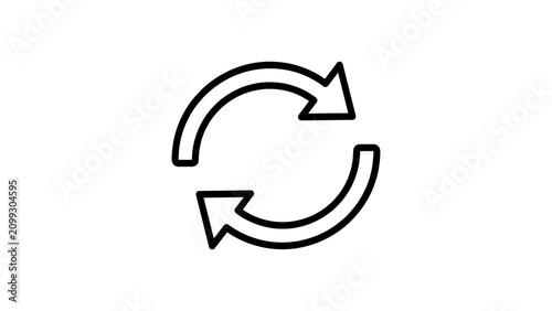 Obraz na płótnie Simple refresh sync arrows icon isolated on white background