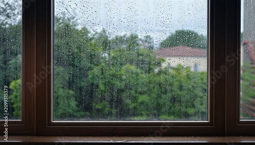 a rainy day view from a window