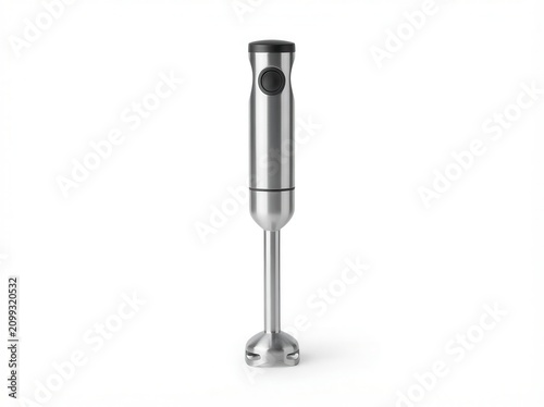 Stainless Steel Immersion Stick Blender on White Background