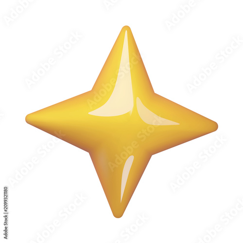 Golden glossy star sparkle vector element