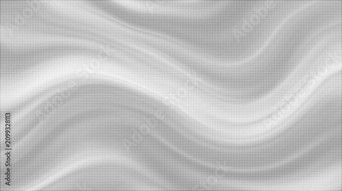 Wave halftone dot pattern with horizontal motion blur and monochrome gradient texture for minimalist graphic backdrop.