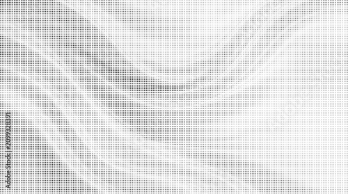 Abstract geometric background with halftone dots pattern dynamic wavy shapes in shades of gray for modern graphic design.