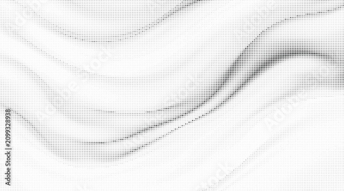 Subtle halftone pattern on transparent background, wavy dot texture, light black and white abstract graphic element.