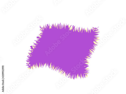 Konstfotografi A vibrant purple square shape featuring distinct frayed and fuzzy edges