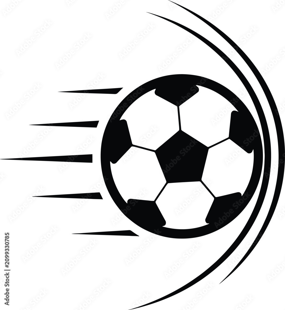 Fototapeta premium Dynamic black and white of a soccer ball in motion.eps