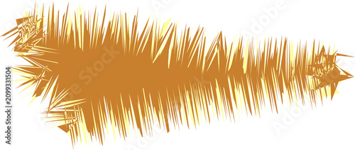 Foto Abstract golden brush stroke with textured edges and artistic flair
