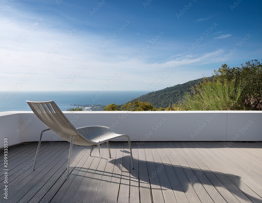 Fototapeta premium minimalist outdoor space with chair