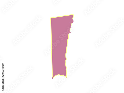 Canvas Print A simplified flat map outline of the state of vermont in the united states