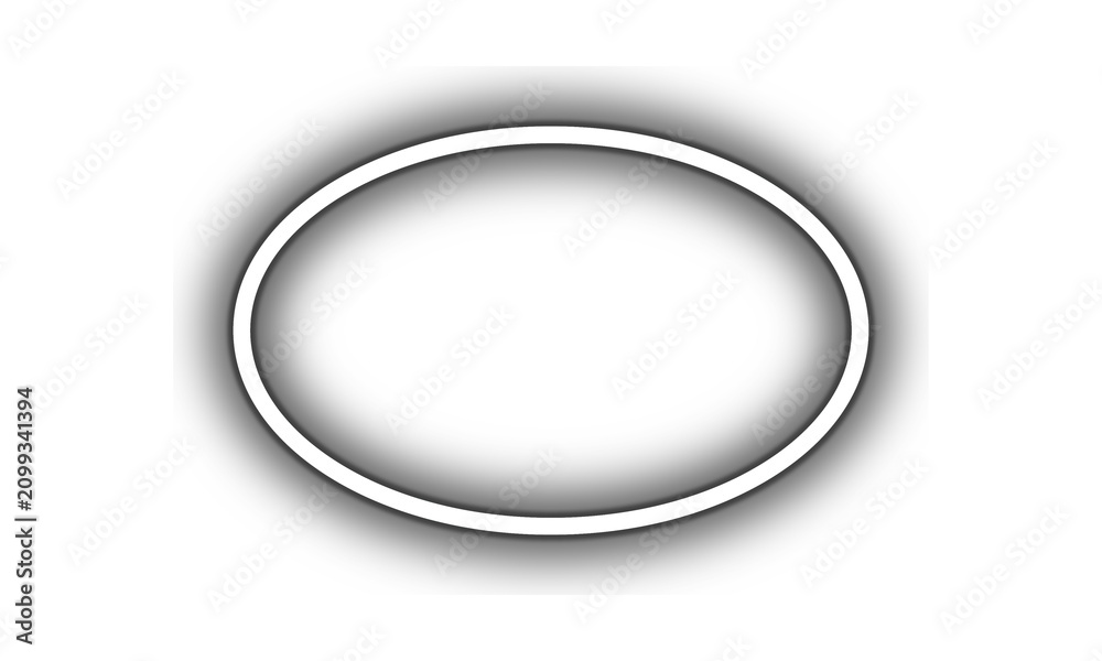 Obraz premium Glowing white neon oval shape frame isolated on transparent background PNG