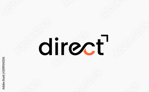 Direct Typography Logo Design Vector Modern Lettermark Wordmark Business Branding Minimal Creative Corporate Identity Icon Illustration