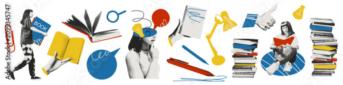 Bild auf Leinwand Education and brainstorming concept, reading, study and creative thinking