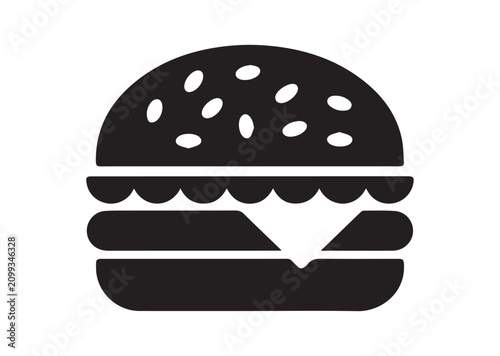 Burger Icon, Vector Illustration