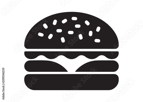 Burger Icon, Vector Illustration