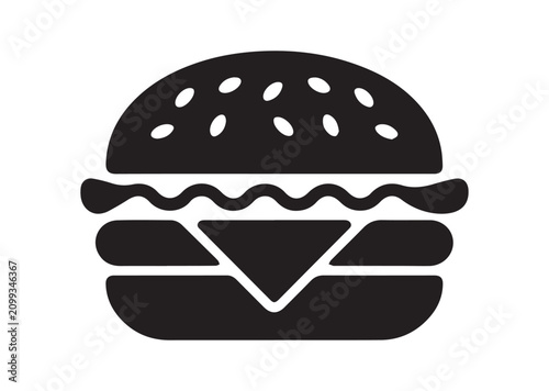 Burger Icon, Vector Illustration
