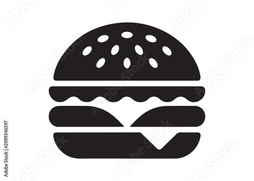 Burger Icon, Vector Illustration