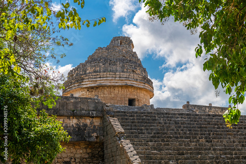 Photography Mayan astronomical observatory of El Caracol, Chichen Itza, Mexico