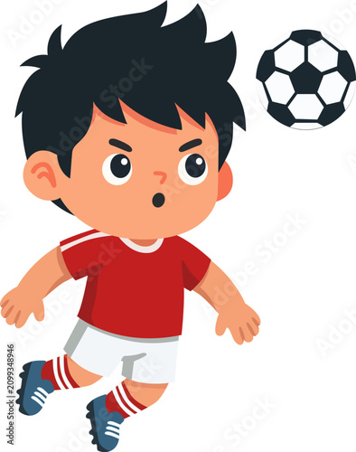 boy playing soccer