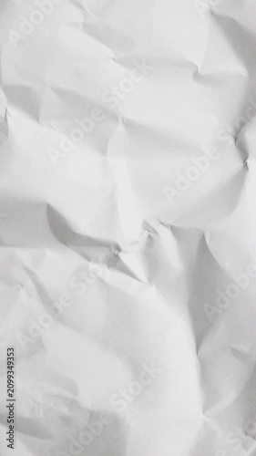 Crumpled White Paper Texture vertical Animation