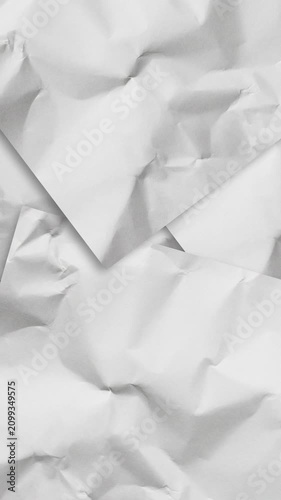 Crumpled White Paper Texture vertical Animation