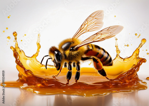 Abeja entre miel