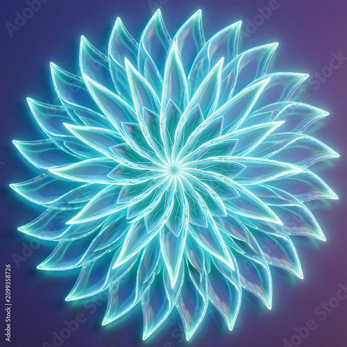 cyan mandala neon