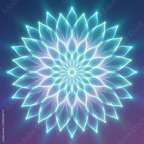 cyan mandala neon
