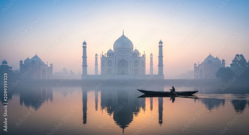 Fototapeta premium Taj Mahal at sunrise.