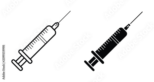 Photos Syringe Icon: A medical syringe, symbolizing healthcare and science