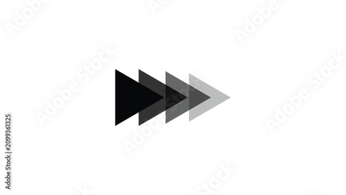 Fast rewind icon with gradient overlay effect isolated on white background.